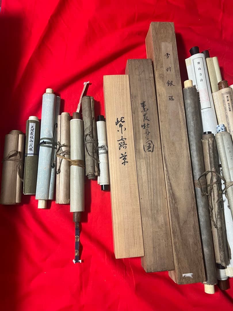 掛軸まとめて48本 日本書画 山水 拓本 色紙掛け中国書画 名画工芸画 など！