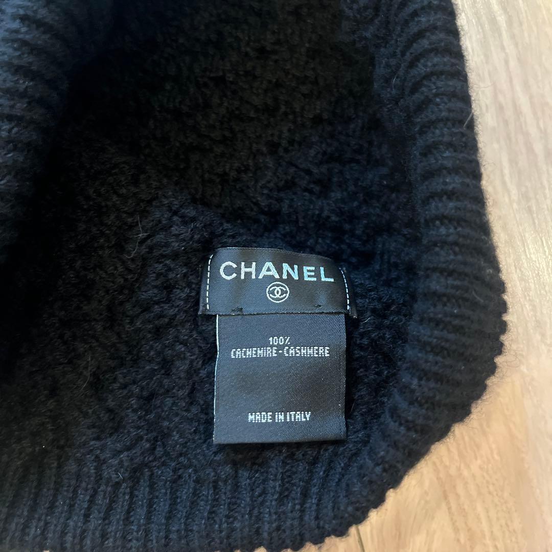CHANEL ニット帽 黒