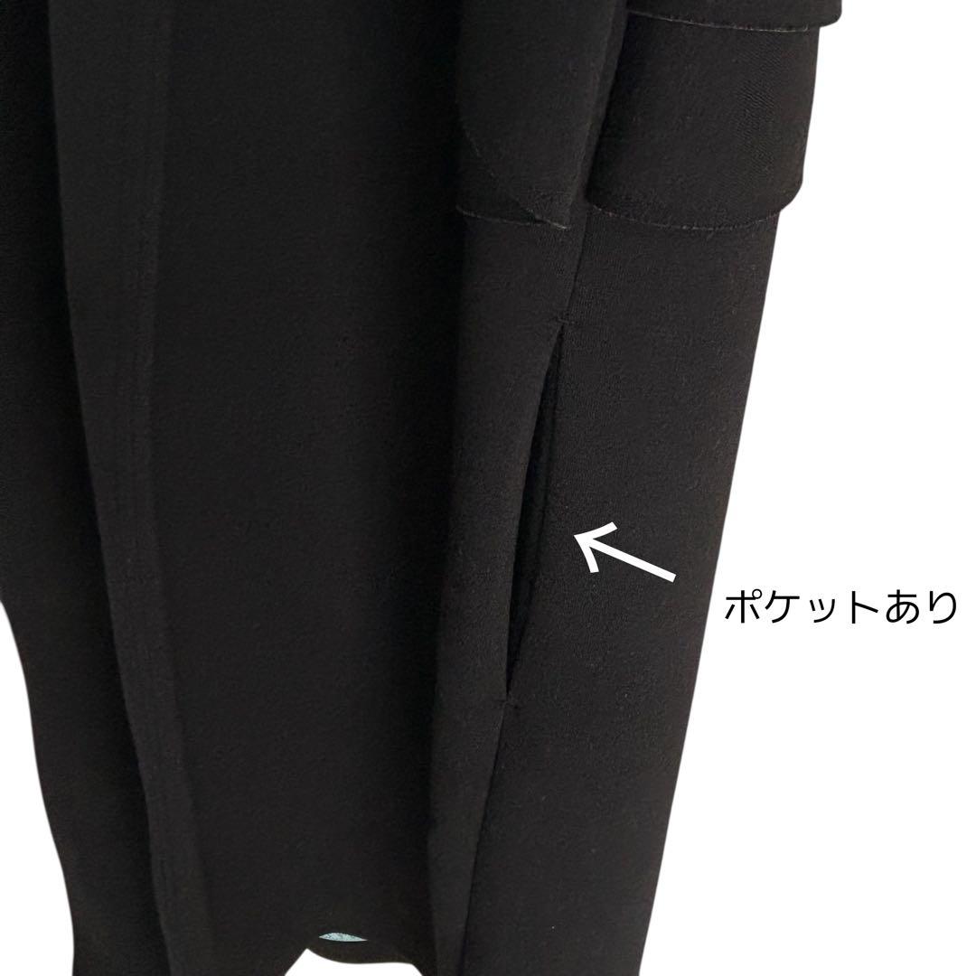 【美品】yori ヨリ ベスト ジレ ロングコート 黒 アシンメトリー フリル