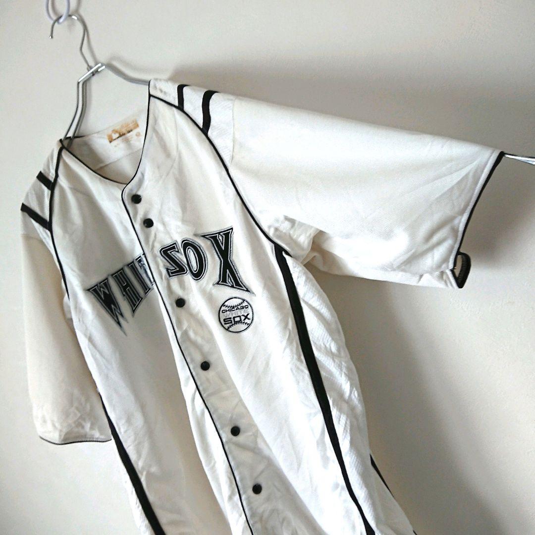 ホワイトソックス MLB ベースボールシャツ ゲームシャツ 刺繍デカロゴ