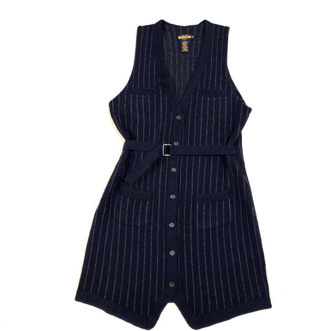 メリノウール ラムウール RALPH LAUREN ジレ ロングベスト ベルト付