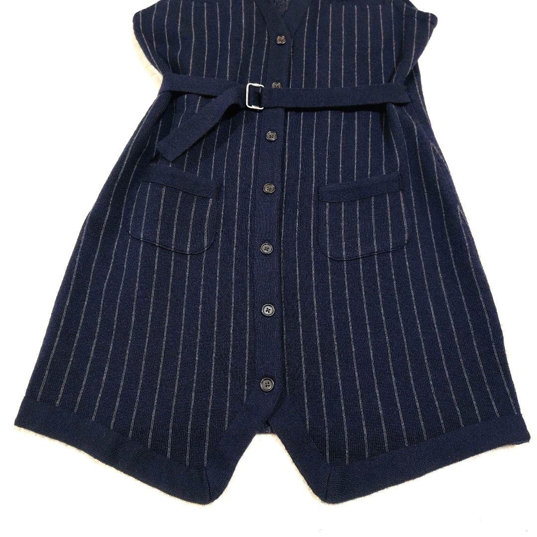 メリノウール ラムウール RALPH LAUREN ジレ ロングベスト ベルト付