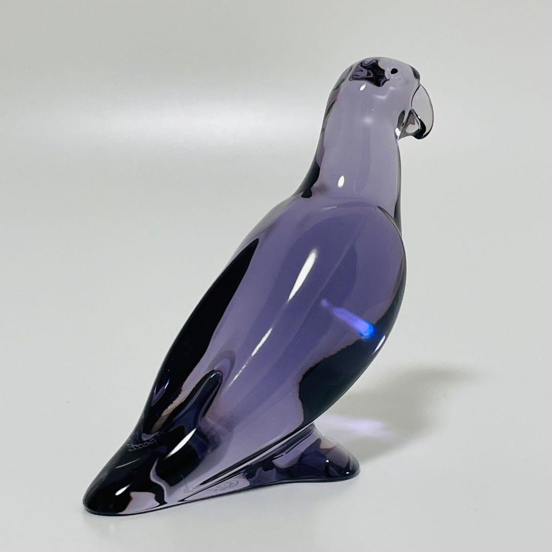 Baccarat バカラ オウム インコ クリスタル フィギュリン パープル
