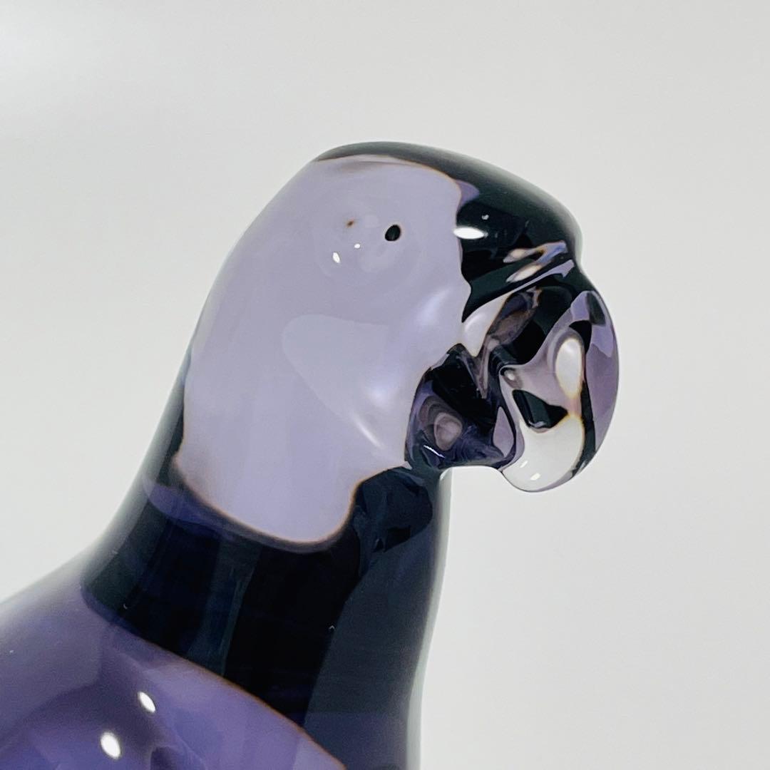 Baccarat バカラ オウム インコ クリスタル フィギュリン パープル
