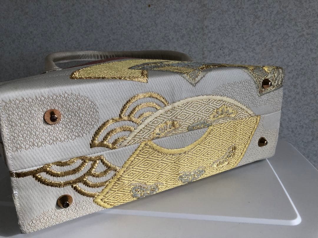 利休バッグ　和装用バッグ 扇模様 金色刺繍　 専用です。