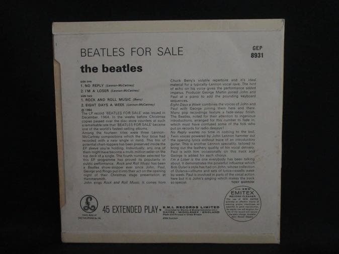 EP★BEATLES★Beatles For Sale UK Y/B Parlo