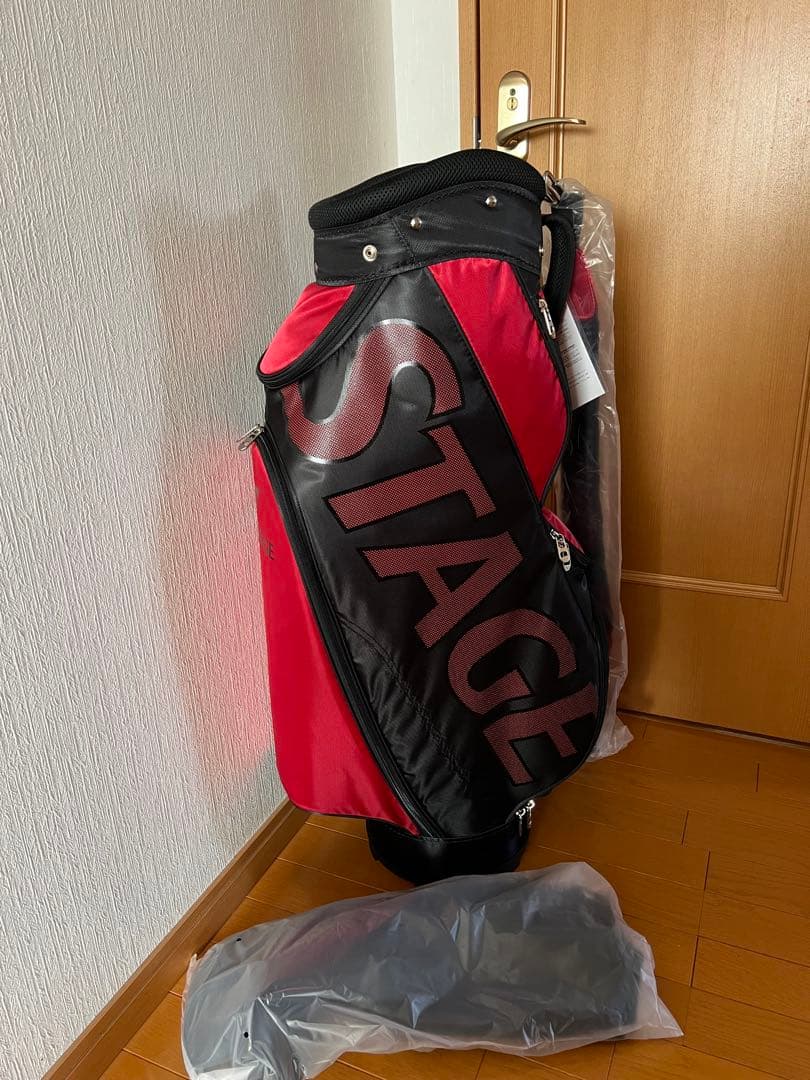 新品　TOURSTAGE キャディバッグ レッド/ブラック