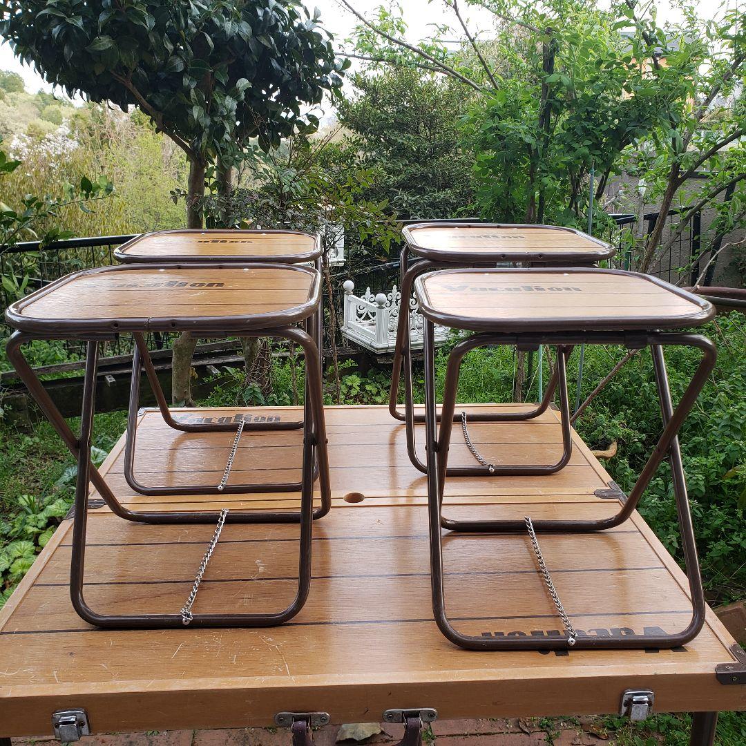 ☘️Vacation ウッド　折り畳み式　テーブル　チェア　木製　ヴィンテージ