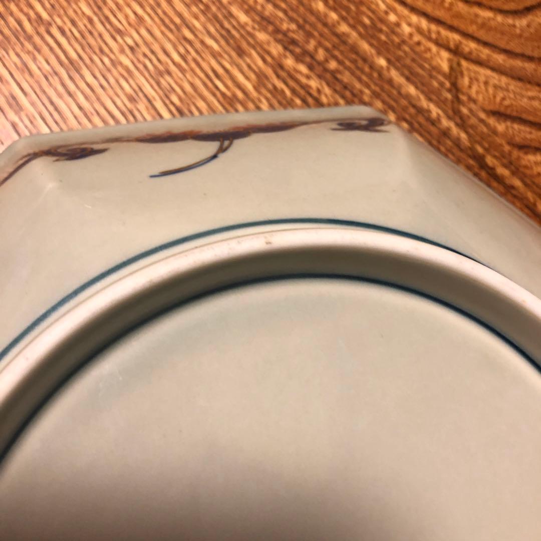美品 林九郎窯 有田焼 染錦 獅子牡丹 八角面取鉢 盛鉢 金襴手 古伊万里様式
