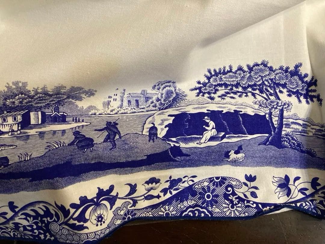 Spode 長方形テーブルクロス コットン 風景画柄