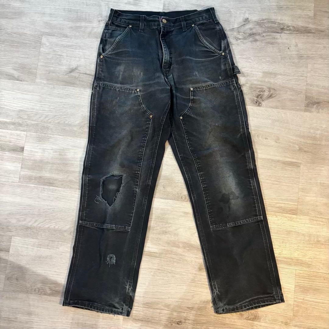 【鬼ヒゲ】Carhartt B01 BLK USA製ブラック ダブルニー#518