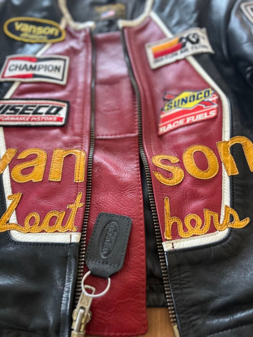 【稀少サイズ】美品 40vanson レザー ライダースジャケット バンソン 革