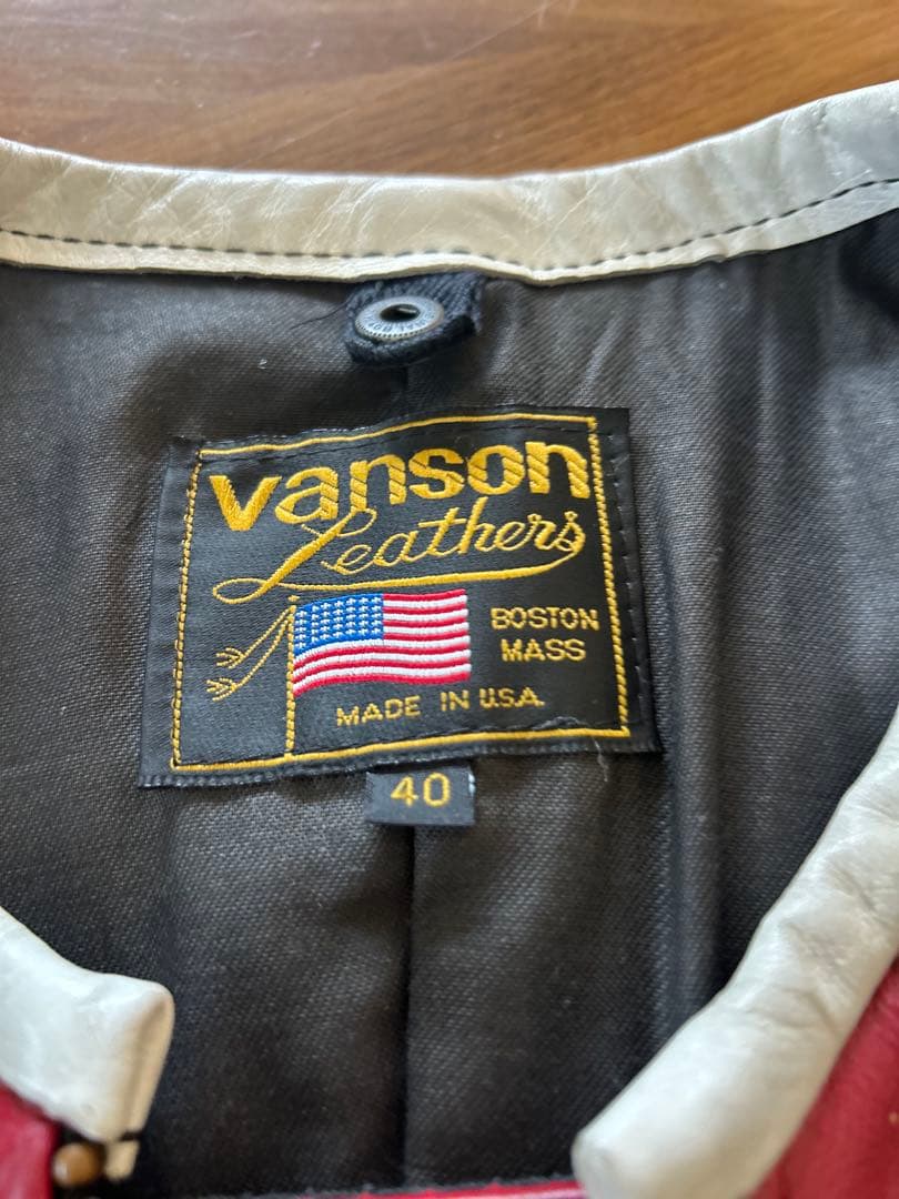 【稀少サイズ】美品 40vanson レザー ライダースジャケット バンソン 革