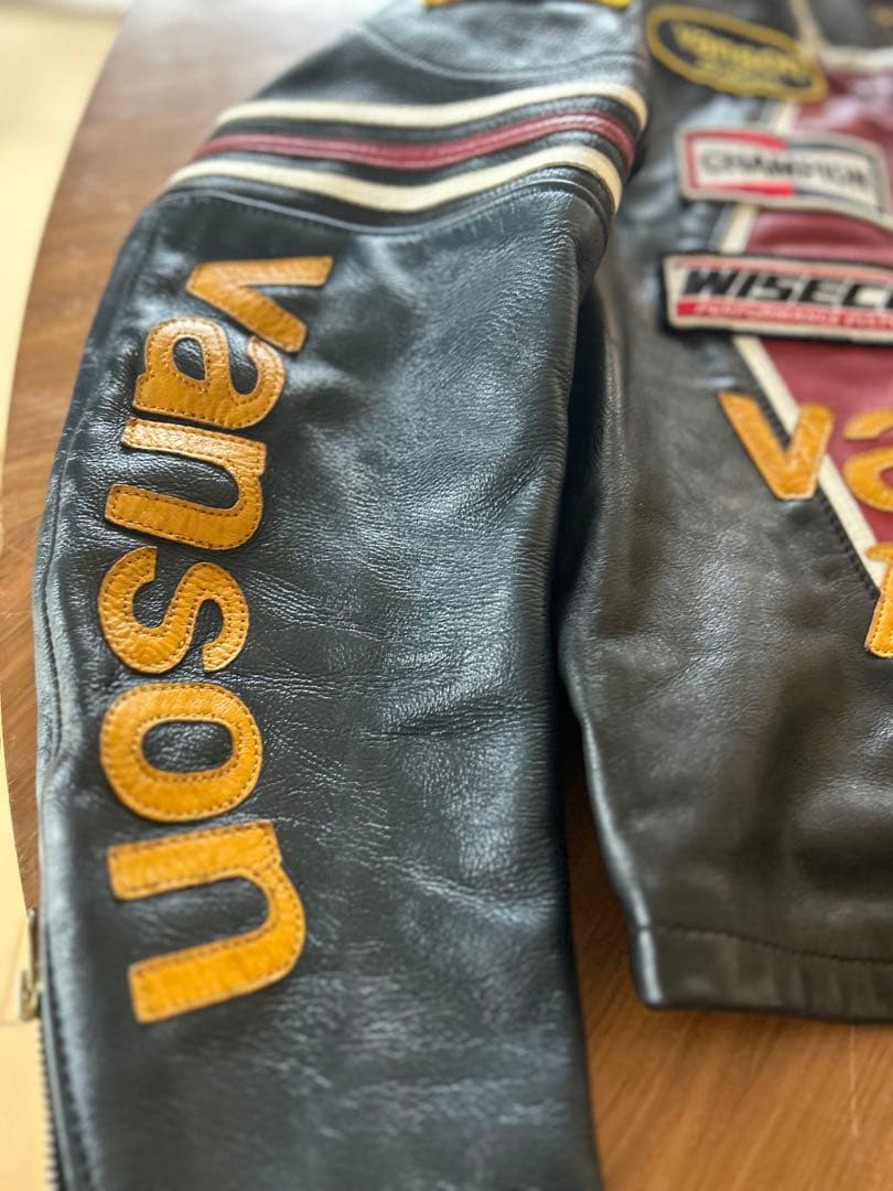 【稀少サイズ】美品 40vanson レザー ライダースジャケット バンソン 革