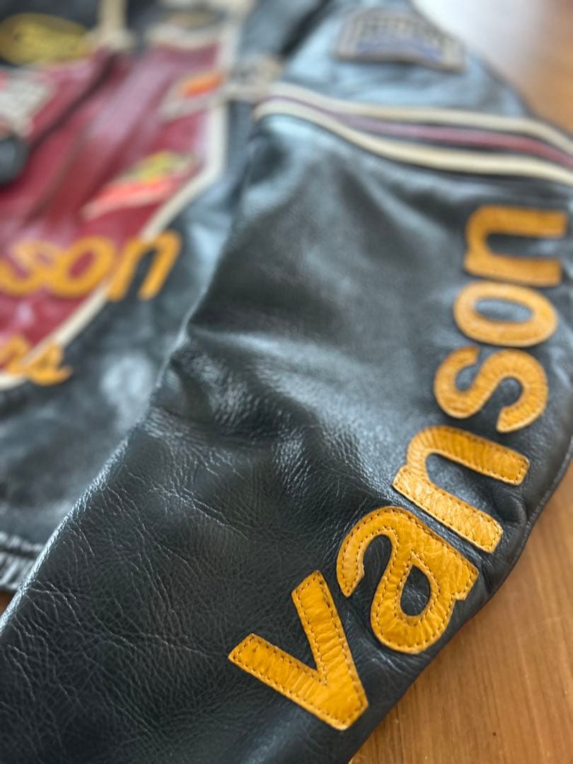 【稀少サイズ】美品 40vanson レザー ライダースジャケット バンソン 革