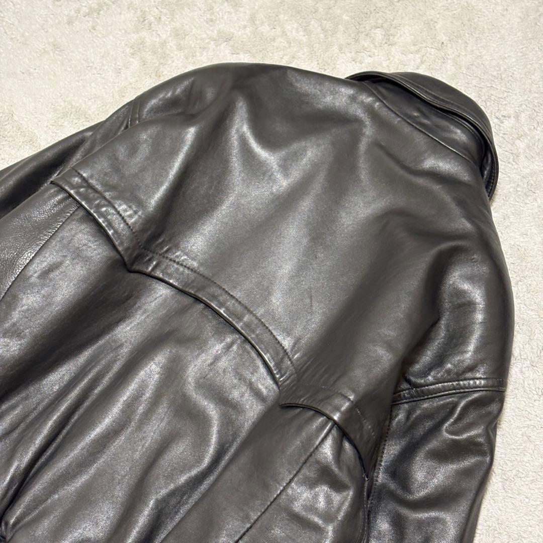 ixiz レザージャケット ラムレザー 短丈 ボックスシルエット M CE43