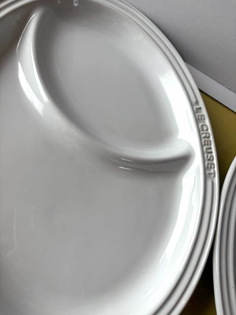 LE CREUSET ホワイトマルチオーバル皿2点セット