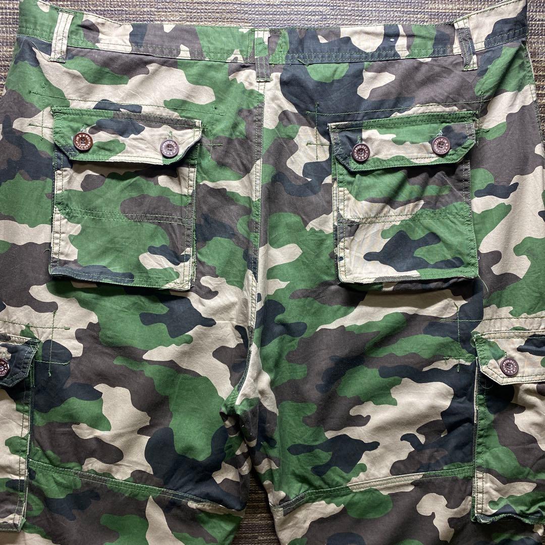 PJMARK 迷彩 カーゴパンツ 4ポケット　W44 FUBU ミリタリー