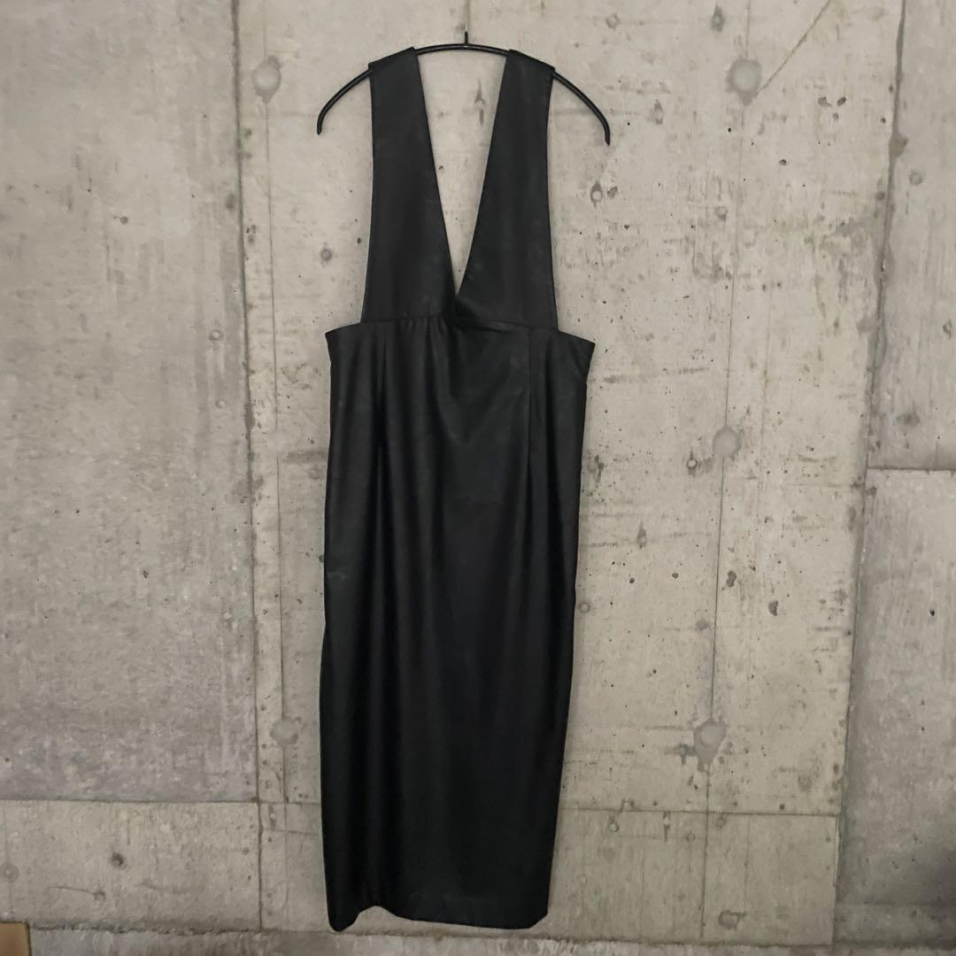 未使用　定価4万　サクラ　エコレザー　ジャンパースカート　ワンピース　ブラック