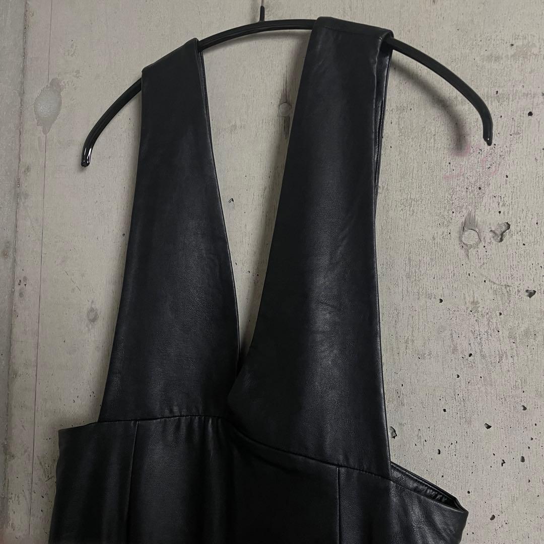 未使用　定価4万　サクラ　エコレザー　ジャンパースカート　ワンピース　ブラック