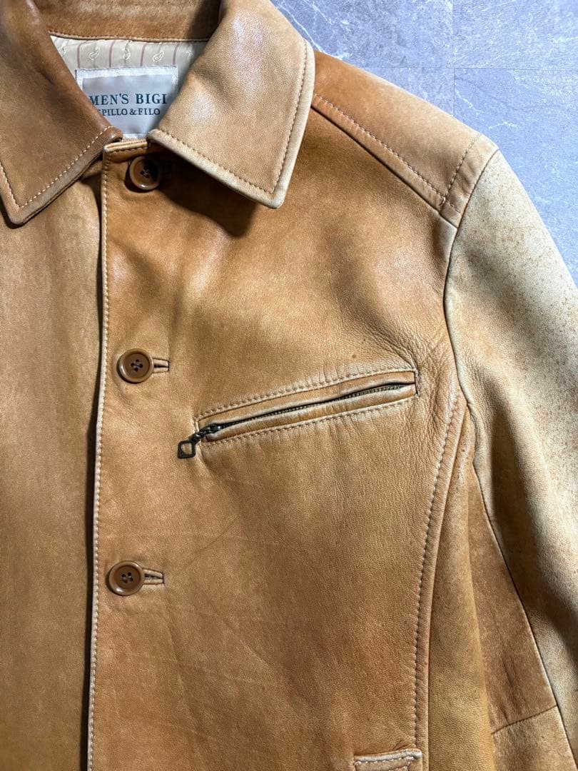ジャケット・アウター MEN'S BIGI good fade lamb leather jacket