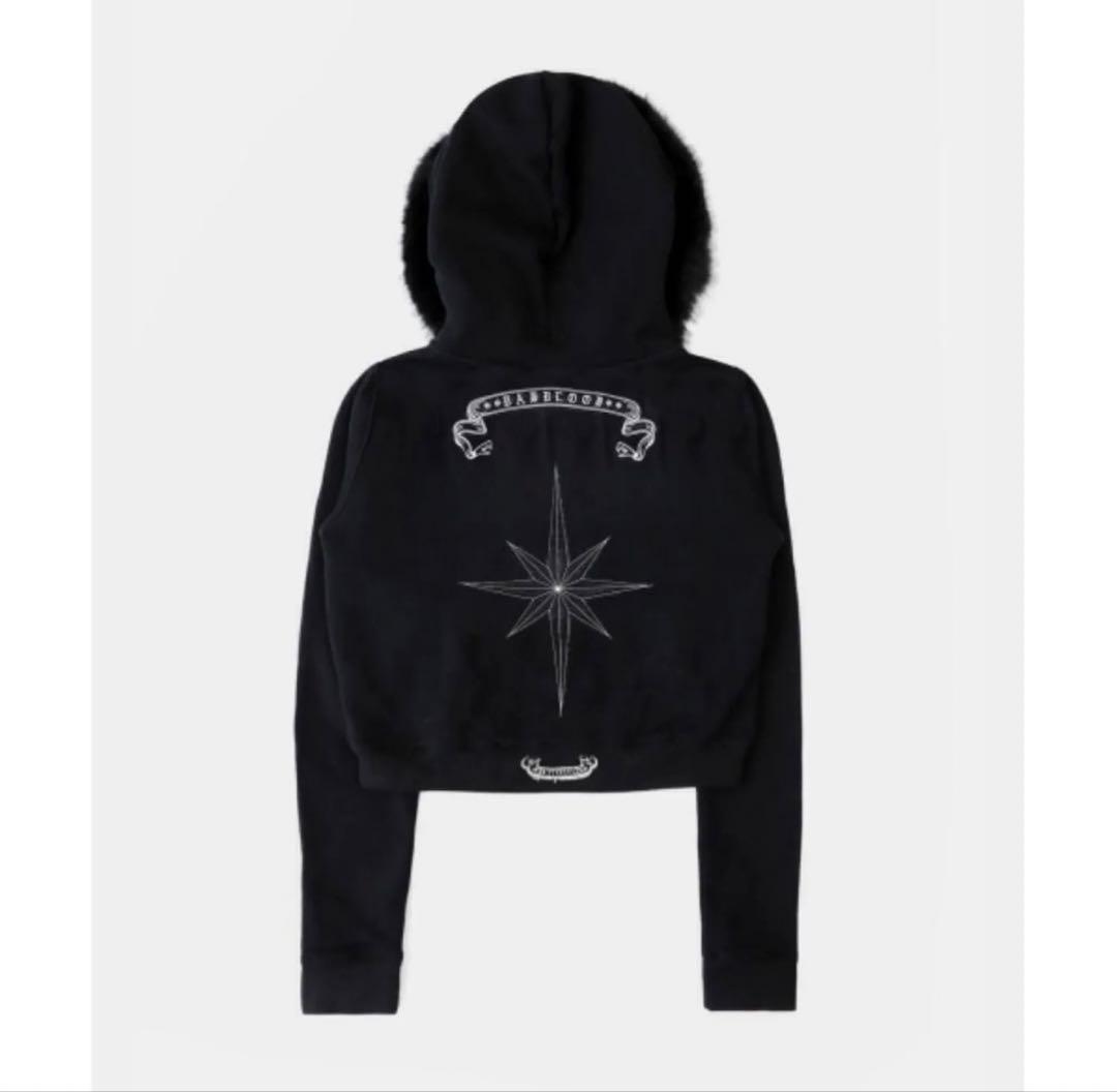 BADBLOOD Fur Hooded Zip-Up 【Black】