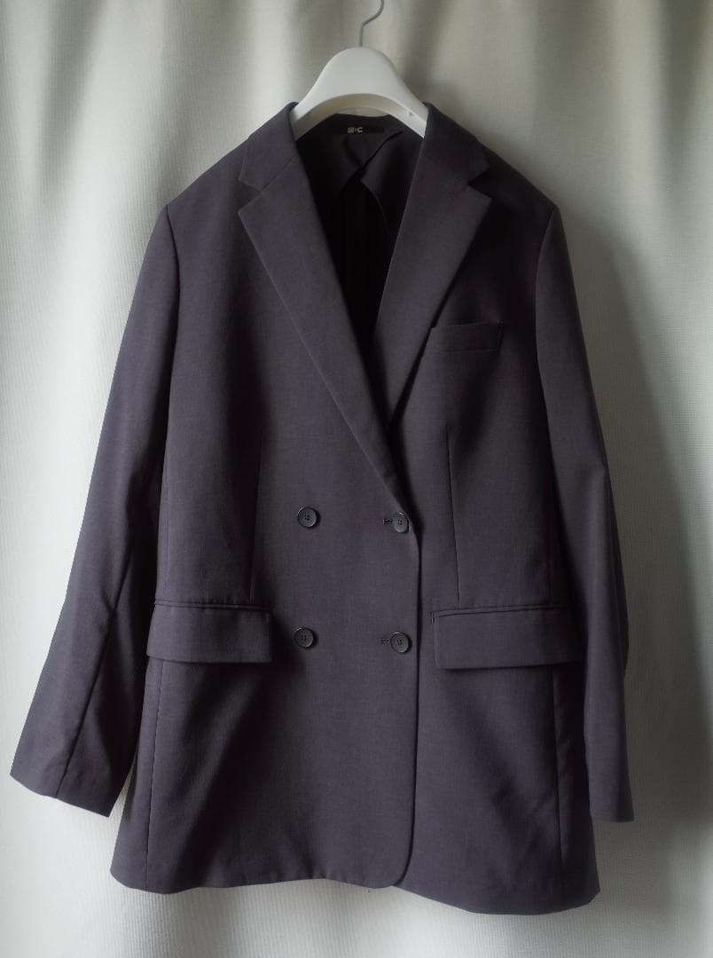 UNIQLO C ダークグレー ダブルブレストジャケット