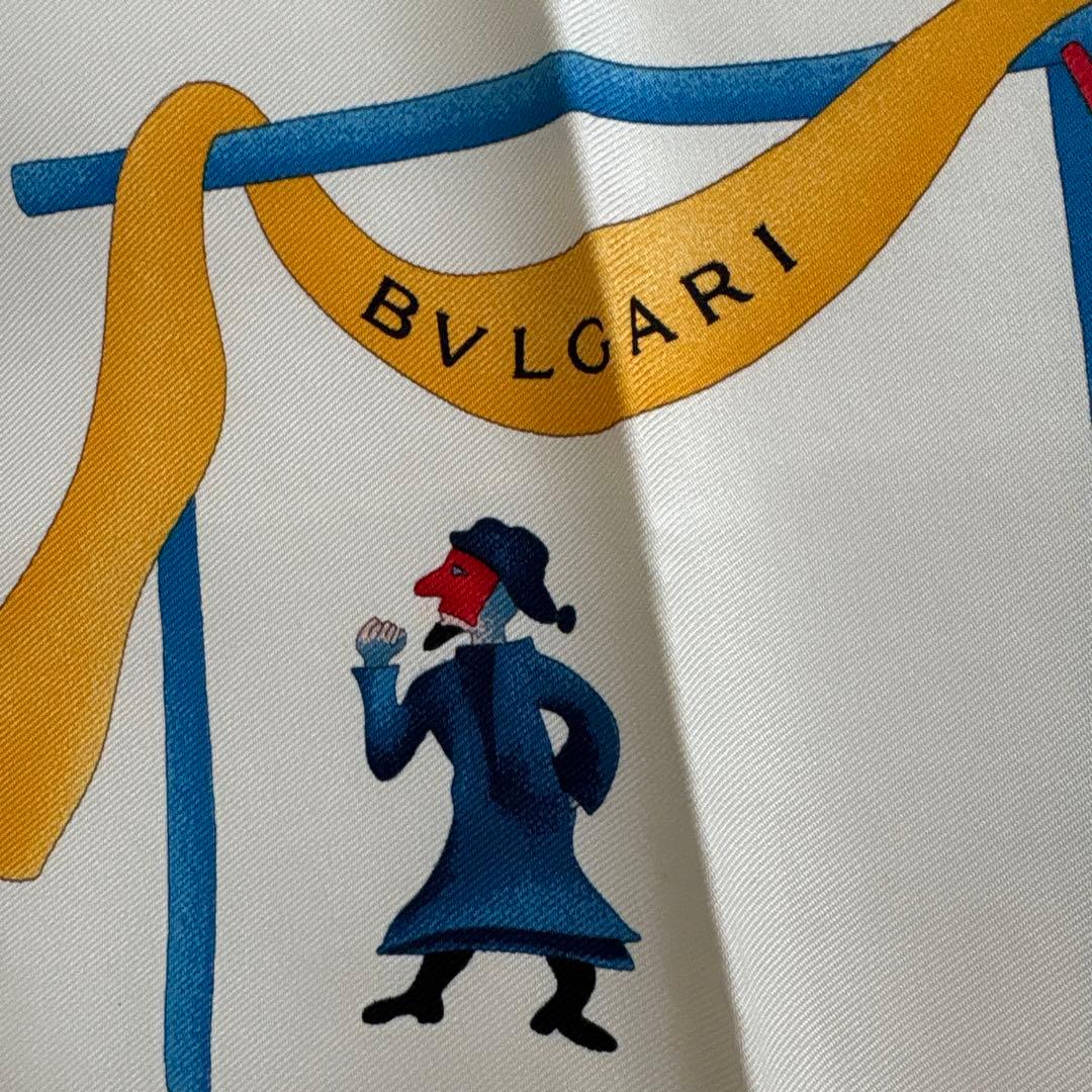 BVLGARIシルクスカーフ　ダビデピッチゴーニ　ブルガリ　サーカス　イタリア製