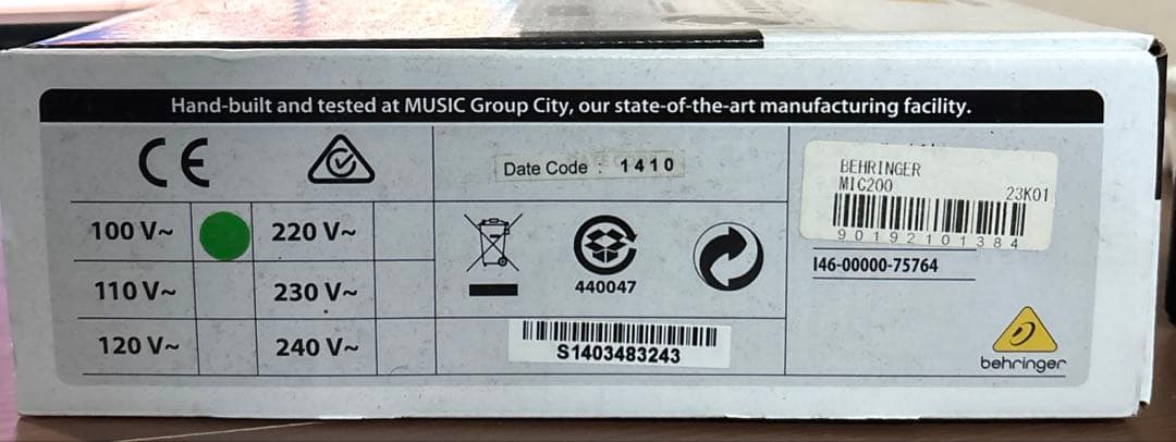配信機器・PA機器・レコーディング機器 tube ultragain mic200 behringer