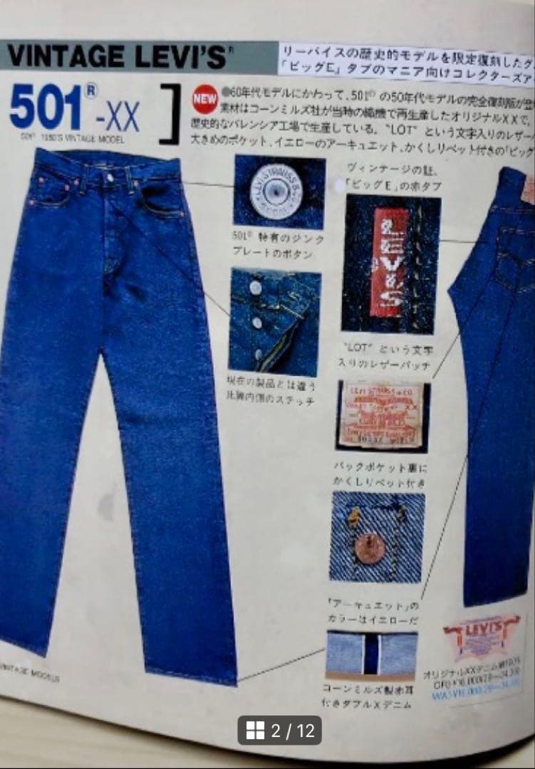 【最初期】96年4月バレンシア工場 リーバイス501XX ボタン裏555 復刻