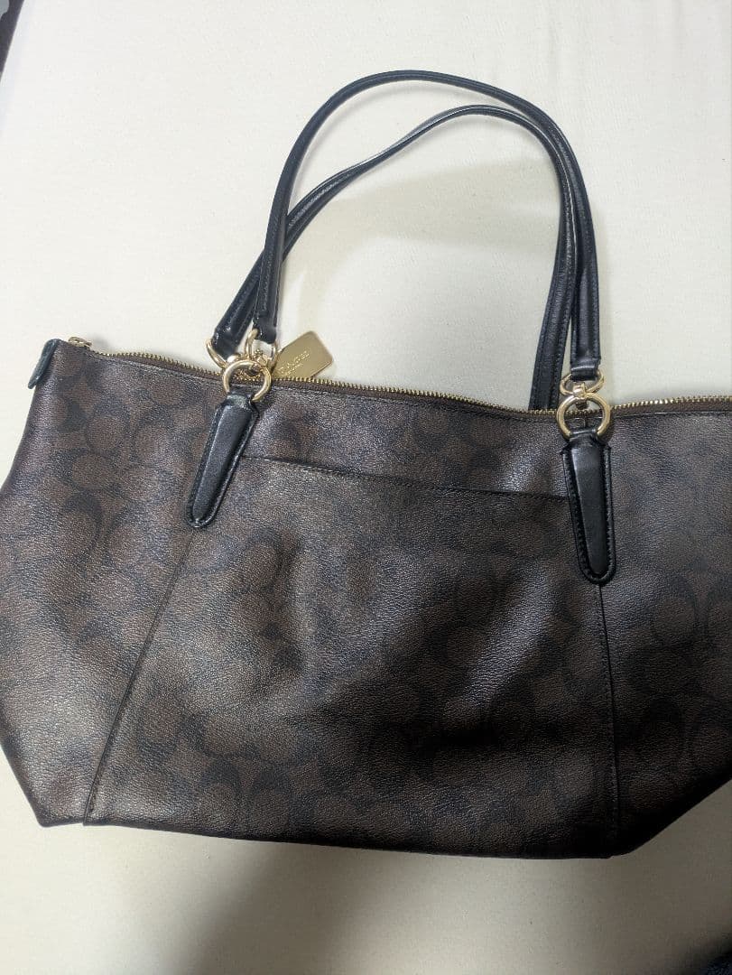 COACH コーチ　トートバッグ　シグネチャー　ブラウン
