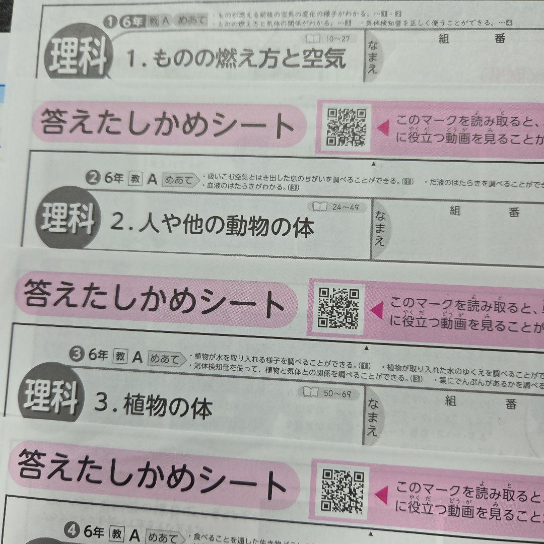 6年生カラーテスト理科