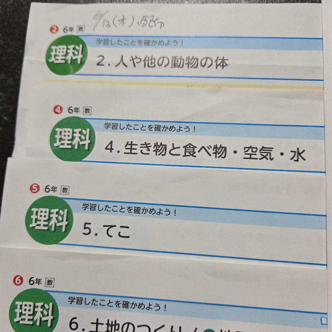 6年生カラーテスト理科