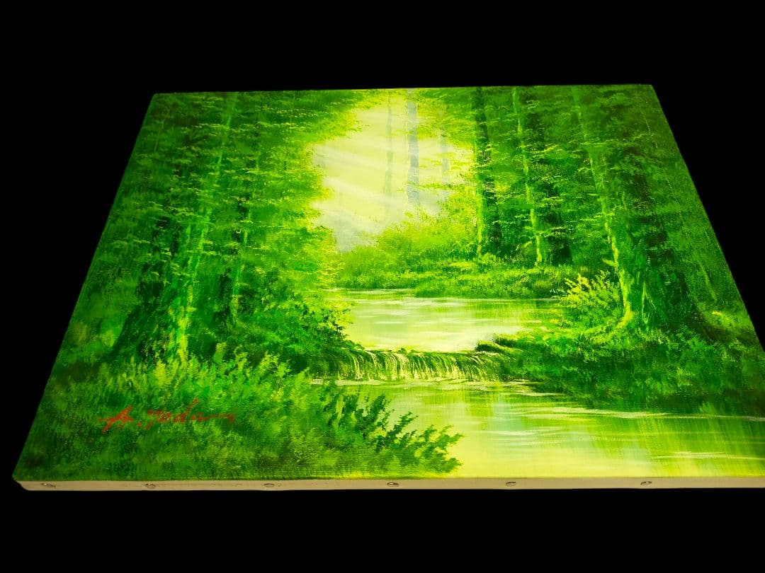 【真作】絵画　戸田彰　油彩6号　陽光　應美会会員　精密描写