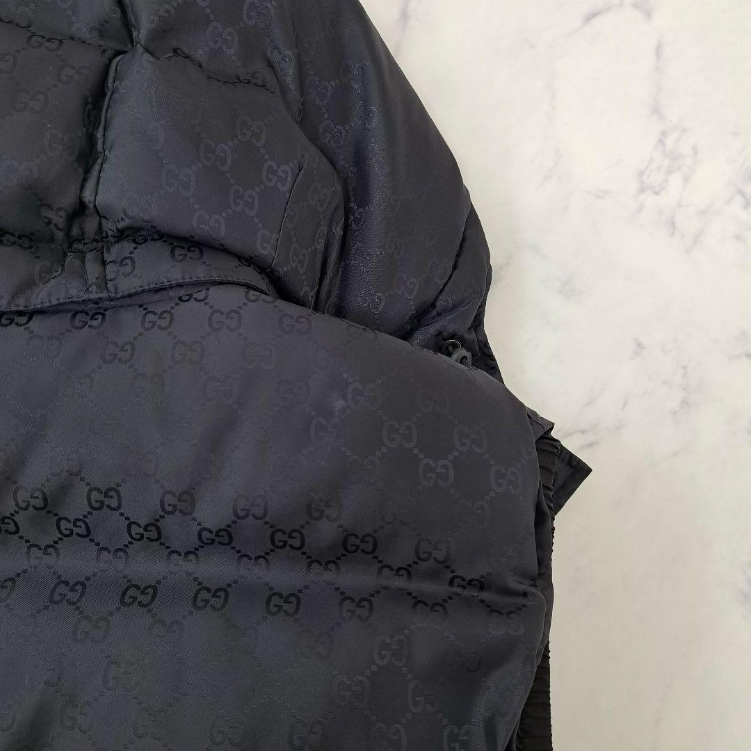 正規品 GUCCI グッチ ダウンベスト GG柄 メンズ フード ブラック