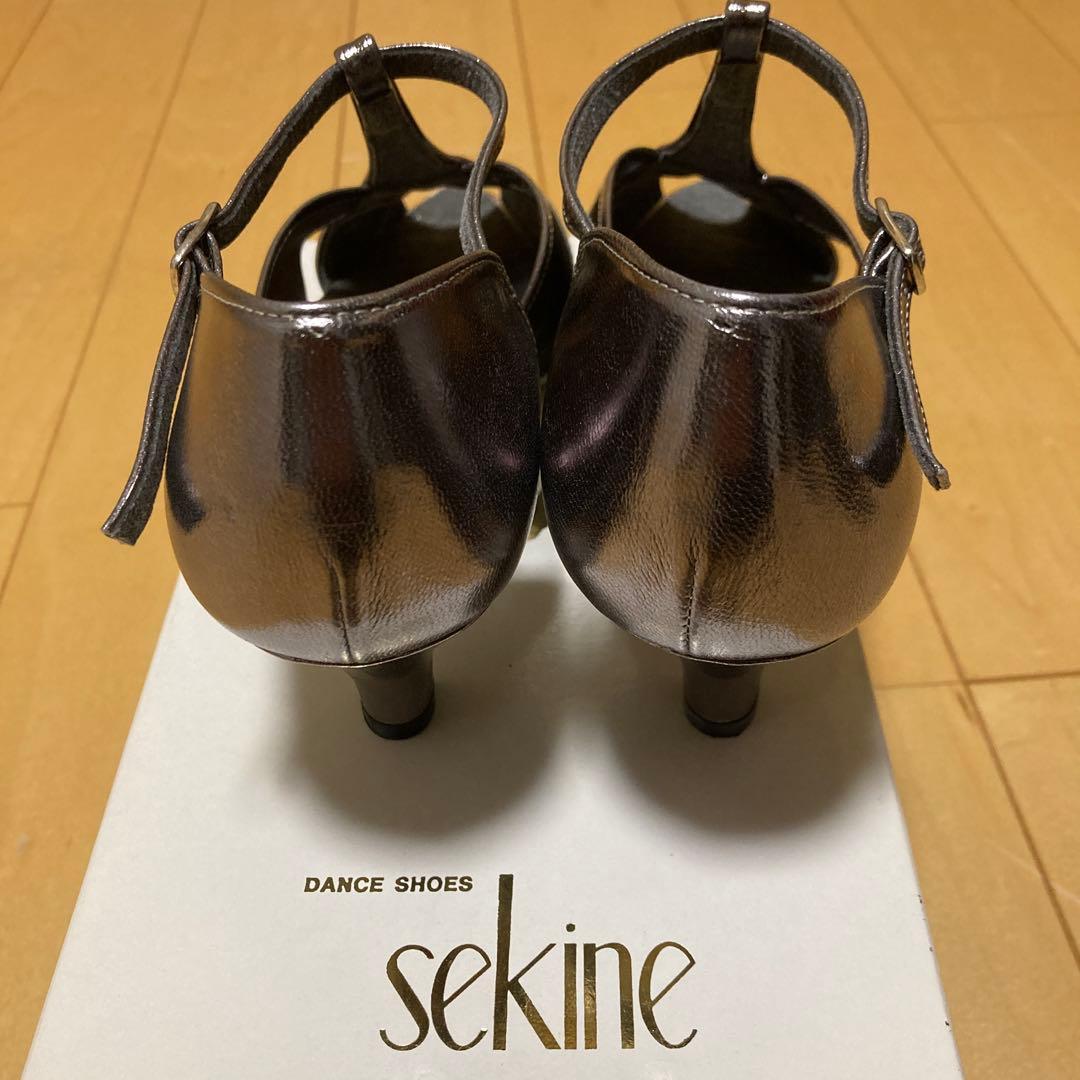 sekine ダンスシューズ　グレーキット (24cm ヒール:5.5cm)