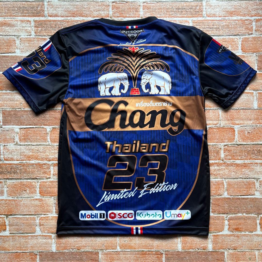 タイ プラクティスシャツ ビアチャン チャーン サッカーシャツ M Tシャツ 青
