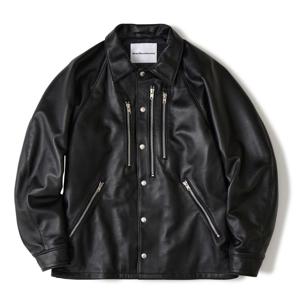 ホワイトマウンテニアリング × Schott レザーコーチジャケット　XL