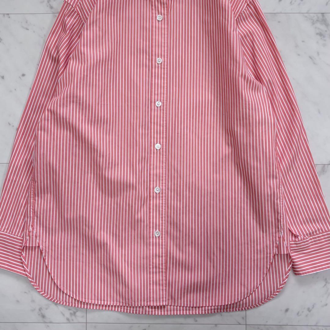 美品✨23区　CANCLINI ベーシック シャツ　オレンジ　ストライプ　38