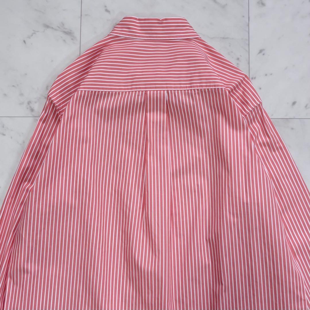 美品✨23区　CANCLINI ベーシック シャツ　オレンジ　ストライプ　38