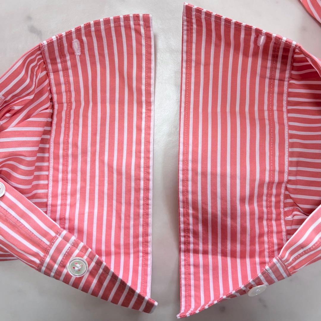 美品✨23区　CANCLINI ベーシック シャツ　オレンジ　ストライプ　38