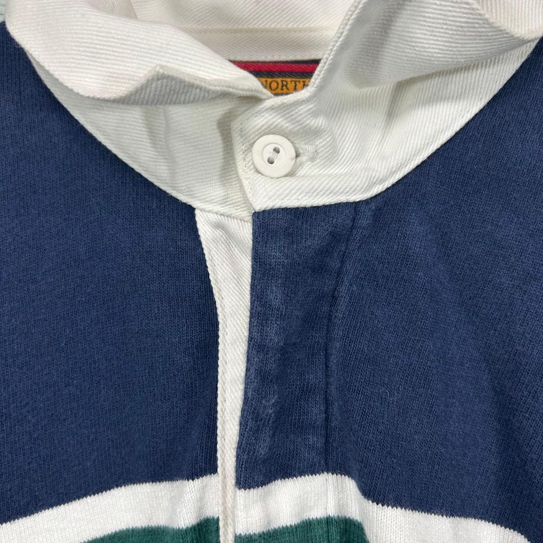 Columbia Knit ラガーシャツ XL ネイビー グリーン 90s
