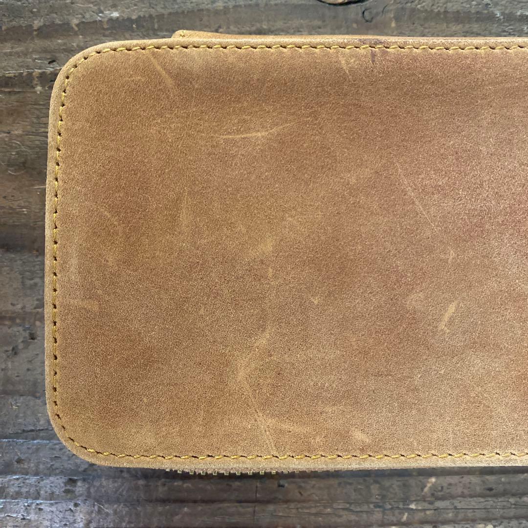 Bahagia&Craft レザー筆箱　ラウンドジップペンケース