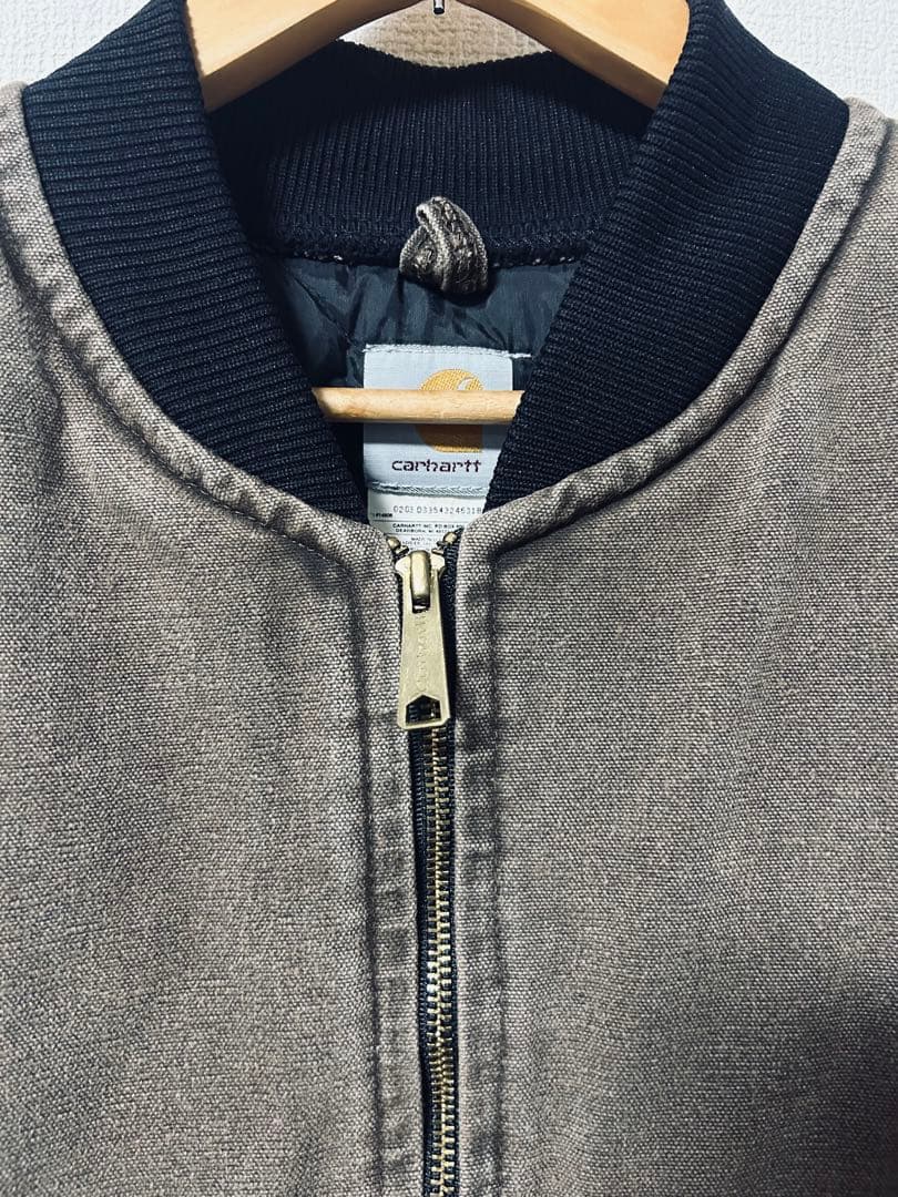 【carhartt】ダックベスト　CHT ブラウン　フェード 腰ゴム　USA