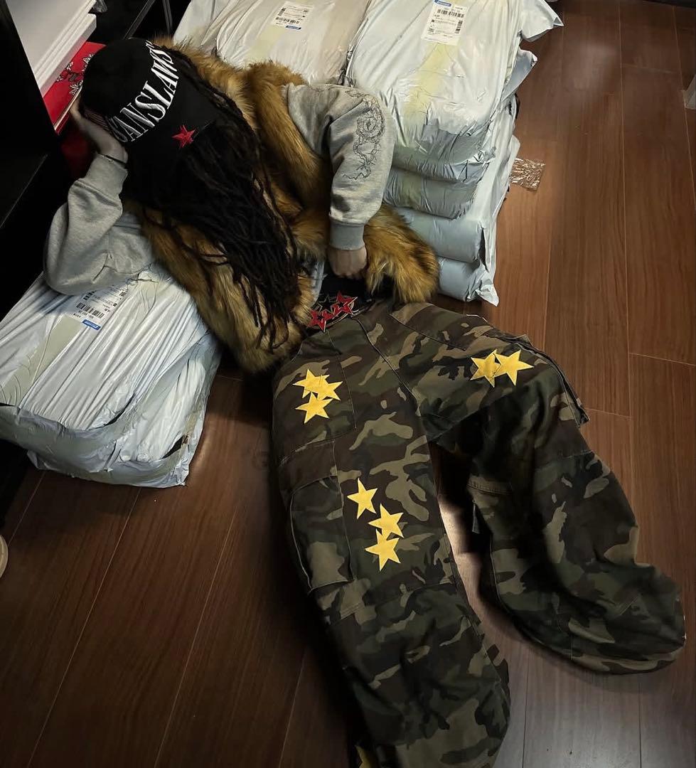 Star Camo Jeans スター柄 カモフラージュ ワイドパンツ y2k
