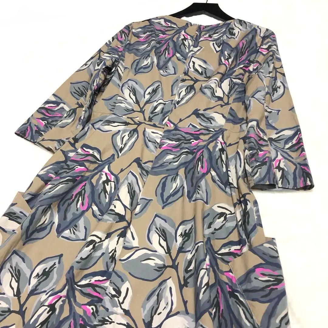 極美品　エスマックスマーラ　ロングワンピース　花柄　リボン✨　ポケット✨