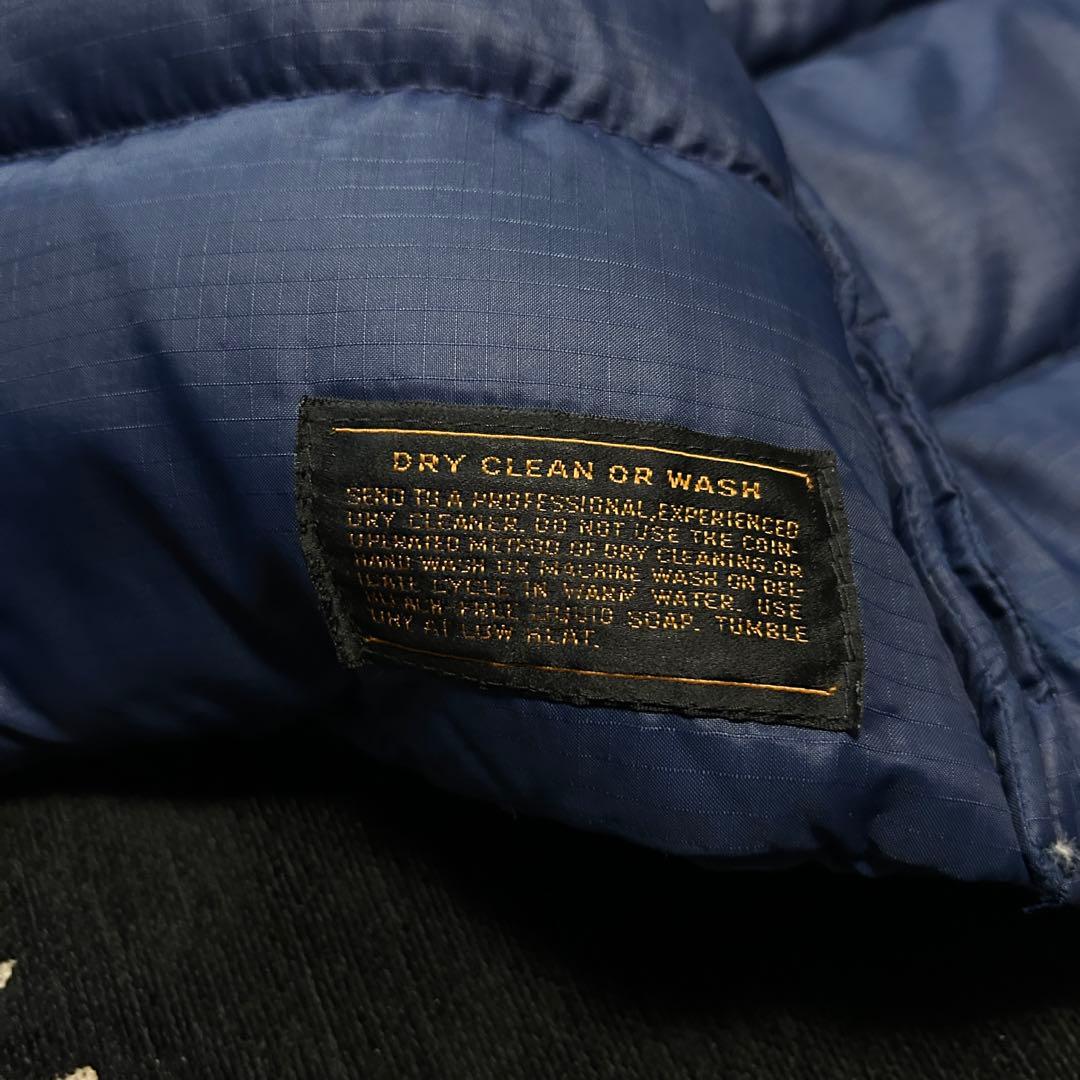 70s Eddie Bauer ダウンベスト 黒タグ リップストップ ネイビー