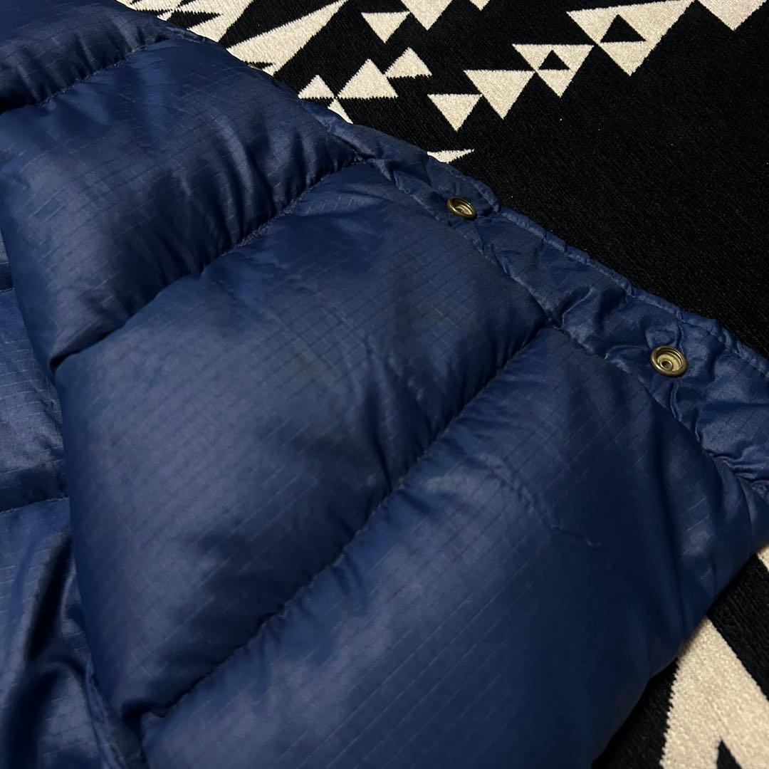 70s Eddie Bauer ダウンベスト 黒タグ リップストップ ネイビー