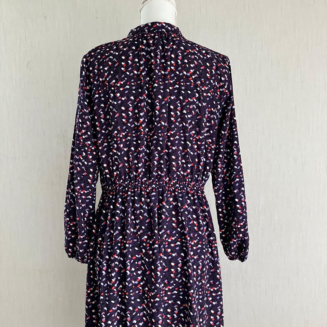 美品　リフレクト　総柄　ウエストリボン　ロングワンピース　11