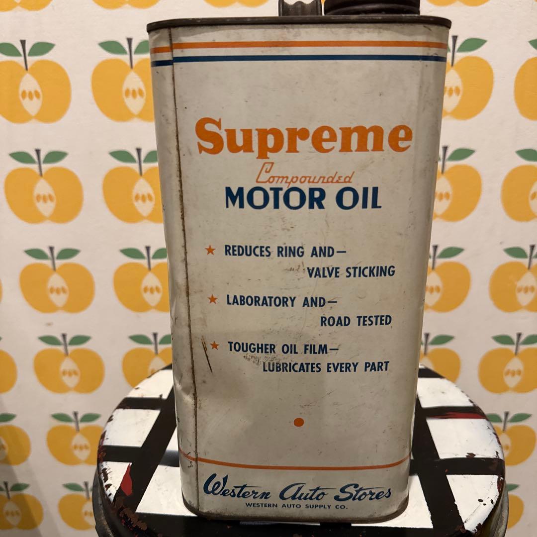 Supreme Motor Oil 2ガロンWestern Auto オイル缶